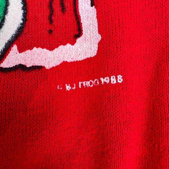 VTG 88 Xmas Sweatshirt Small Cats in Stockings Together For the Holidays 3D Puff - Picture 4 of 7